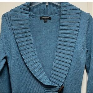 Banana Republic Teal Ribbed Cardigan with Toggle Closure